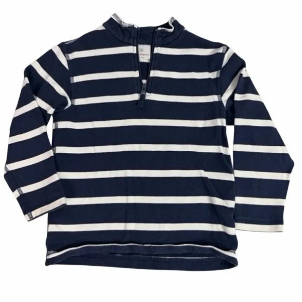 Hanna Andersson size 6/7 Long Sleeve Striped 1/4 Zip Pullover